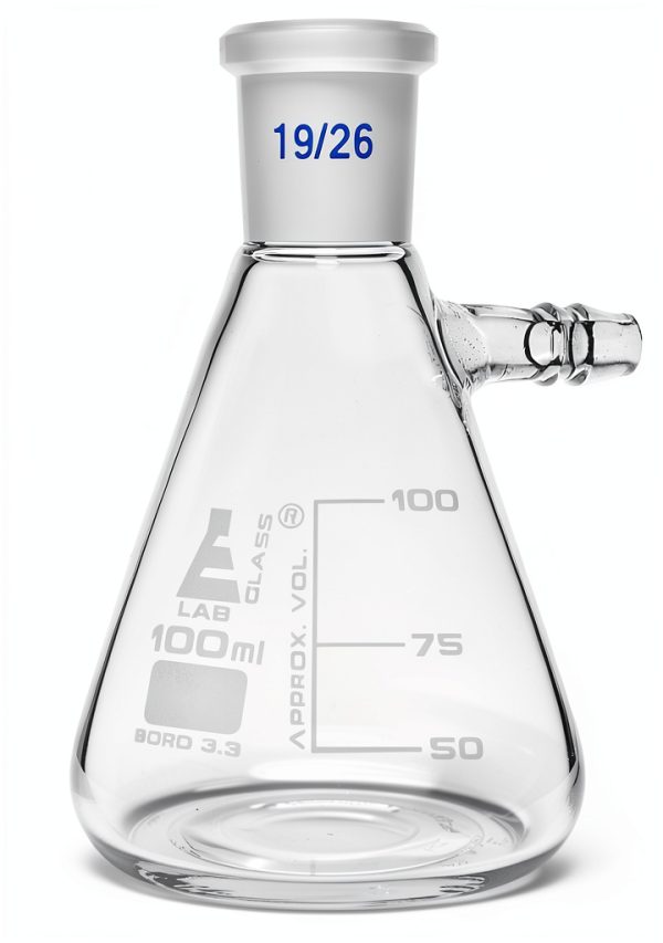 Eisco Borosilicate Glass Filtering Flask 100ml Lab Equipment-0