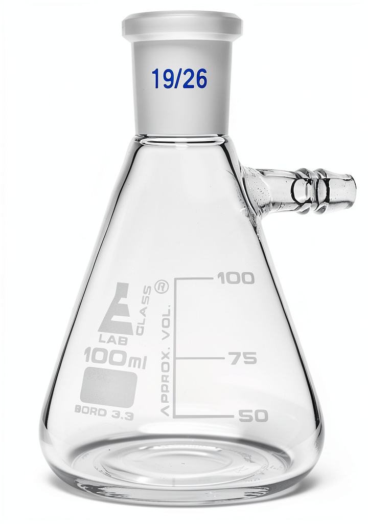 Eisco 100ml filtering flask with borosilicate glass construction