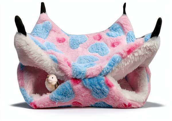OINEEDU Pet Hammock Soft Fleece Small Animal Bed Double-6