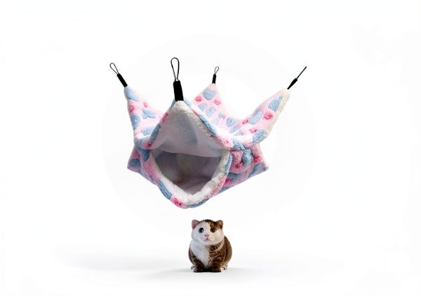 OINEEDU Pet Hammock Soft Fleece Small Animal Bed Double-5
