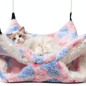 OINEEDU Pet Hammock Soft Fleece Small Animal Bed Double-0