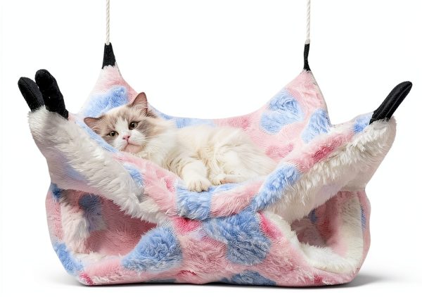 OINEEDU Pet Hammock Soft Fleece Small Animal Bed Double-0