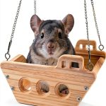 FALESHOS Chinchilla Wooden Swing Bed Climbing Resting Toy-0