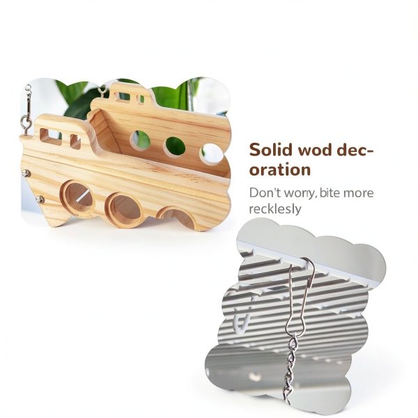 FALESHOS Chinchilla Wooden Swing Bed Climbing Resting Toy-2