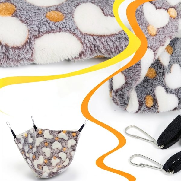 GOMICRAFT Small Animal Hammock Velvet Fabric Corner Design-2