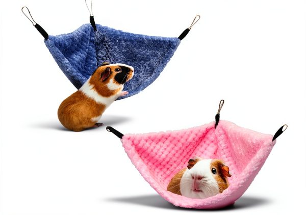 GOMICRAFT Small Animal Hammock Velvet Fabric Corner Design-0