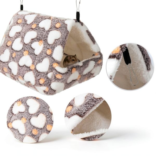 MCEAST Small Animal Hammock Set Cozy Fleece Hideout-2