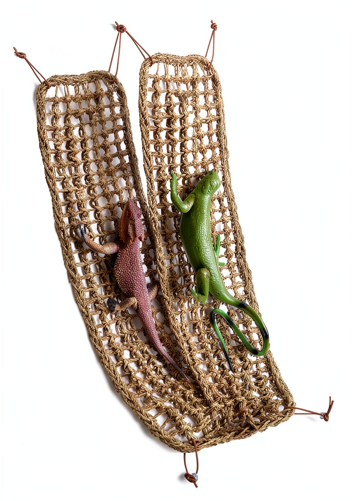 'Silkfly bearded dragon hammock installed in a reptile terrarium'