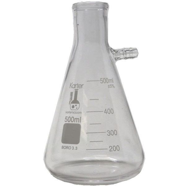 Karter Scientific 500ml Borosilicate Glass Filtering Flask-0