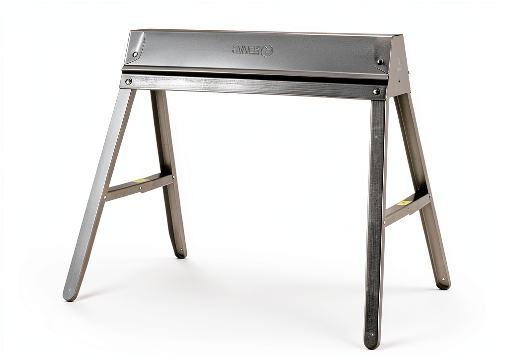 Galvanized sawhorse in a workshop setting