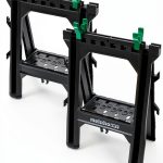 Koki Sawhorse Set Heavy Duty Brushed Steel 1200lb Capacity 2-0