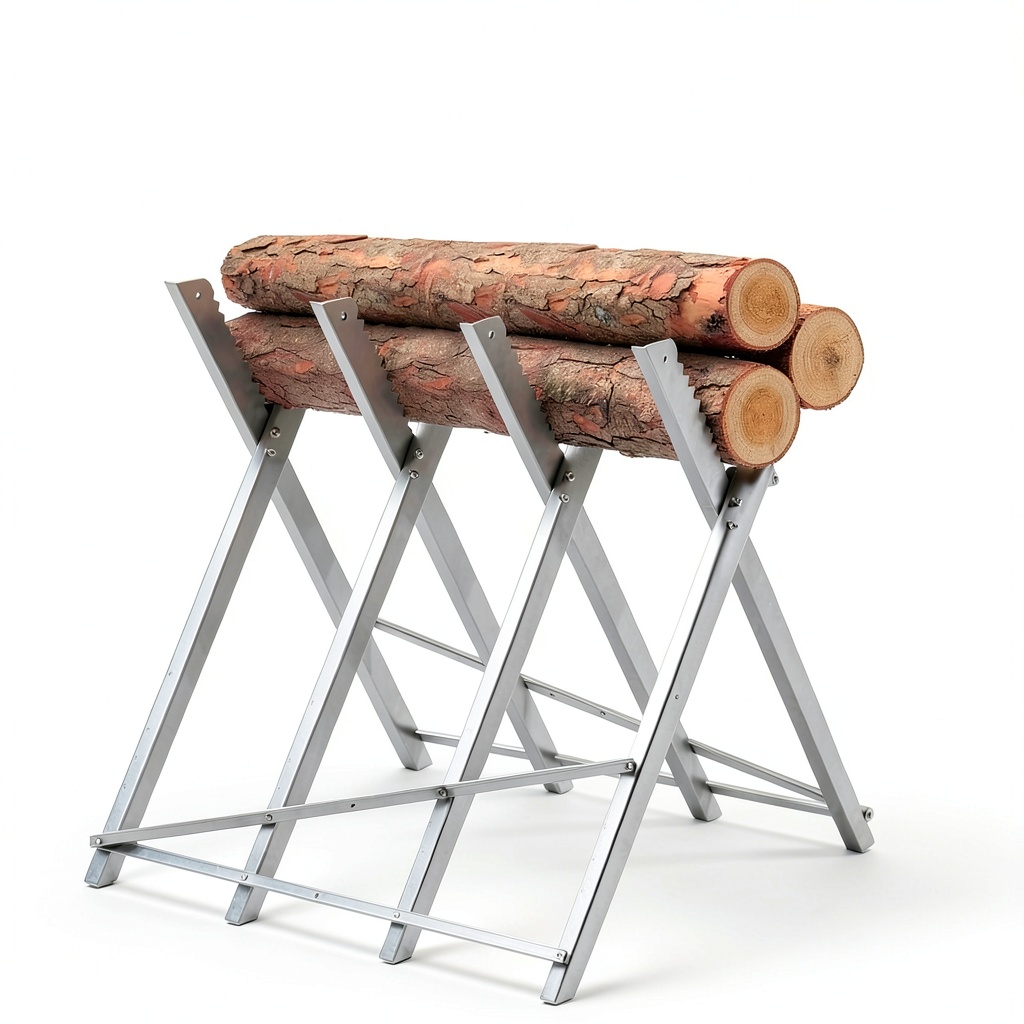 'HY33845LT steel folding sawhorse in use'