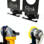 Angle Grinder Holder Gijok Black Wall Mount Steel Plate 2mm-0