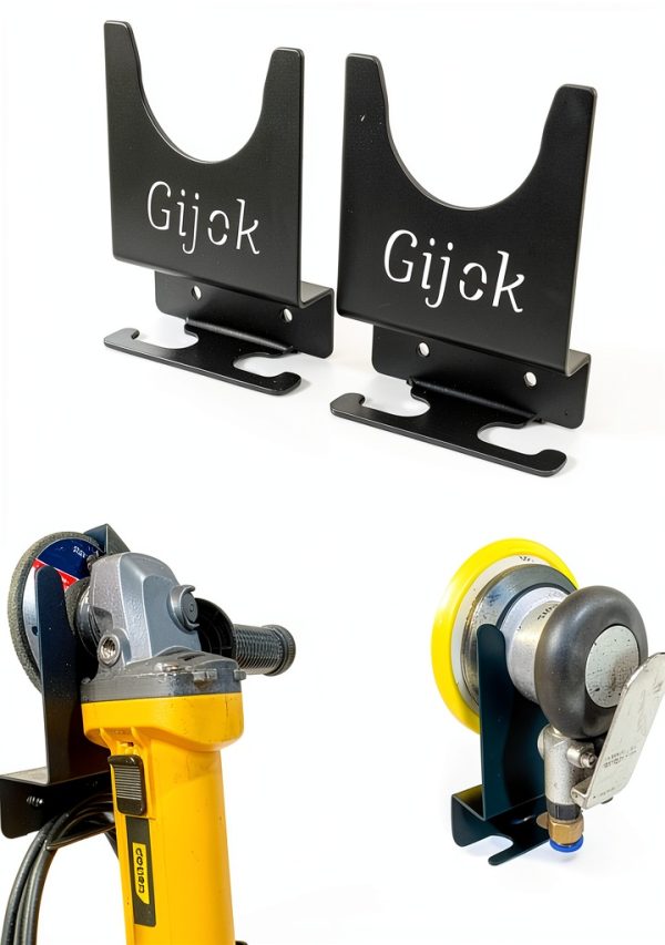 Angle Grinder Holder Gijok Black Wall Mount Steel Plate 2mm-0
