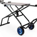 Evolution Power Tools Miter Saw Stand with Gas‑Strut Lift and Wheels-0
