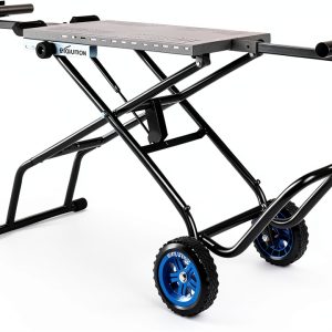 Evolution Power Tools Miter Saw Stand with Gas‑Strut Lift and Wheels-0