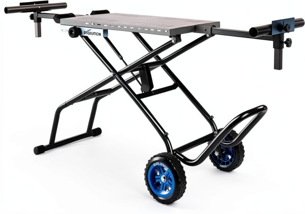 Evolution Power Tools Miter Saw Stand with Gas‑Strut Lift and Wheels-0