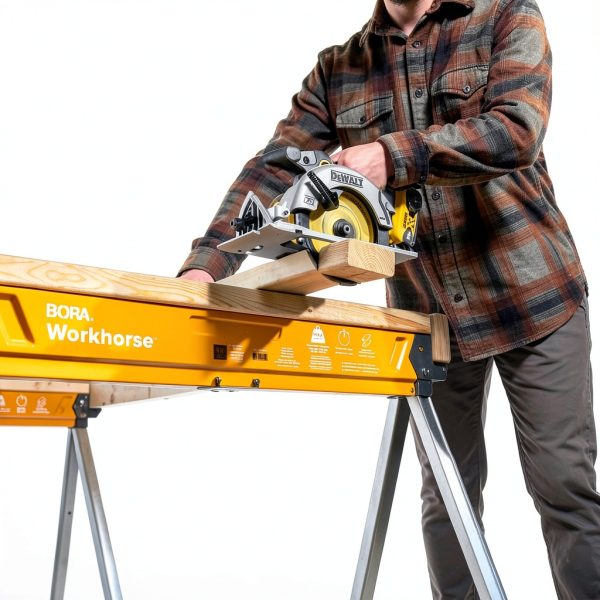 Bora Workhorse Sawhorse 2 Pack PM3350T Folding Steel 1350 lb Capacity-1