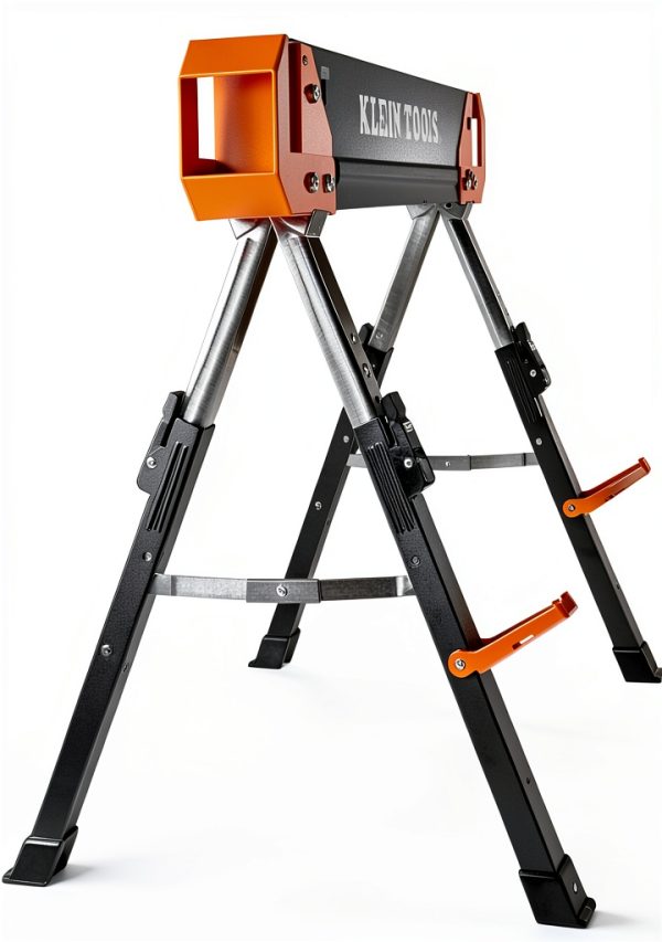 Klein Tools Adjustable Leg Folding Saw Horse, Black/Orange, Model-14