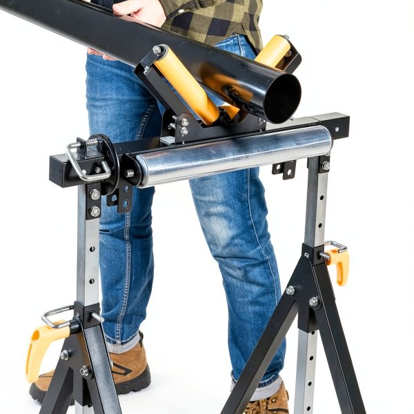 WORKESS 4-in-1 Adjustable Roller Stand Polished Steel 440lb Black-1