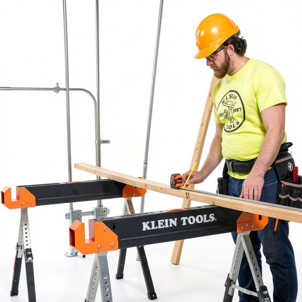 Klein Tools Adjustable Leg Folding Saw Horse, Black/Orange, Model-8
