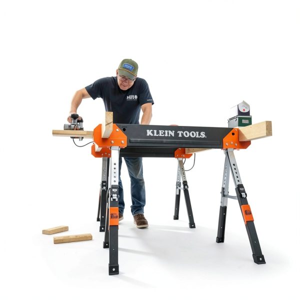 Klein Tools Adjustable Leg Folding Saw Horse, Black/Orange, Model-6