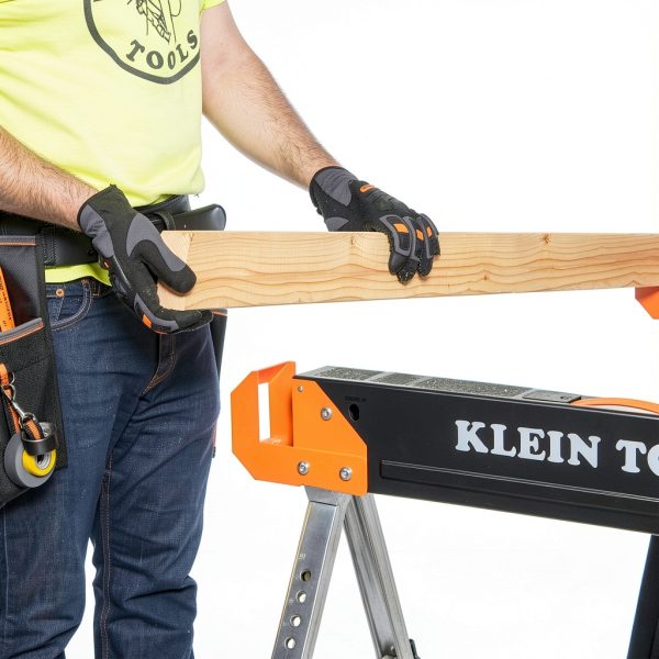 Klein Tools Adjustable Leg Folding Saw Horse, Black/Orange, Model-9