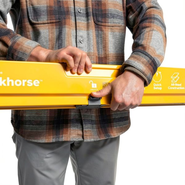 Bora Workhorse Sawhorse 2 Pack PM3350T Folding Steel 1350 lb Capacity-2