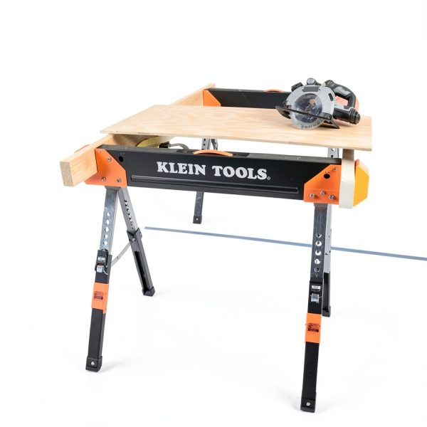Klein Tools Adjustable Leg Folding Saw Horse, Black/Orange, Model-2