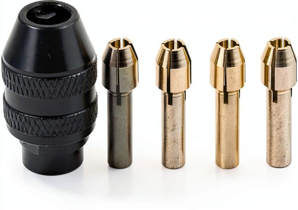 1/8 Collet Nut Set Luo ke 8pcs Stainless Steel Keyless Chuck-0