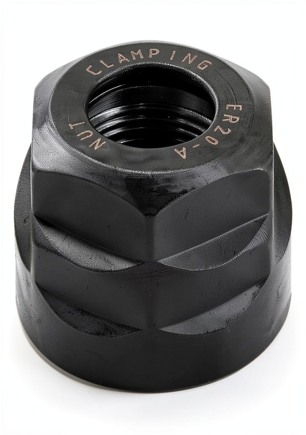 QWORK ER20 A Collet Clamping Nuts for CNC Milling Chuck Holder Lathe, 4 Pack (Black)-0
