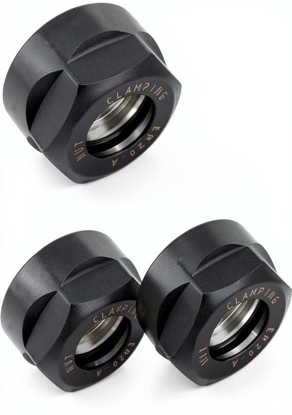 QWORK ER20 A Collet Clamping Nuts for CNC Milling Chuck Holder Lathe, 4 Pack (Black)-5