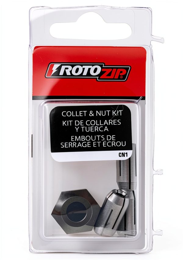 RotoZip CN1 Replacement Collet Kit Silver 1 8 inch Thread 0.25in-3